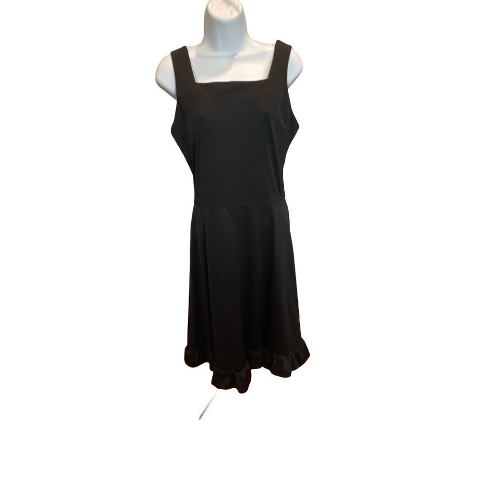 Strait Lane Black Sleeveless Midi Fit and Flare Dress Sz 12